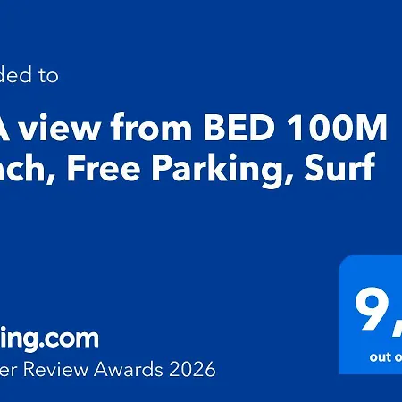 Daire Sea View From Bed 100m Beach, Free Parking, Surf *